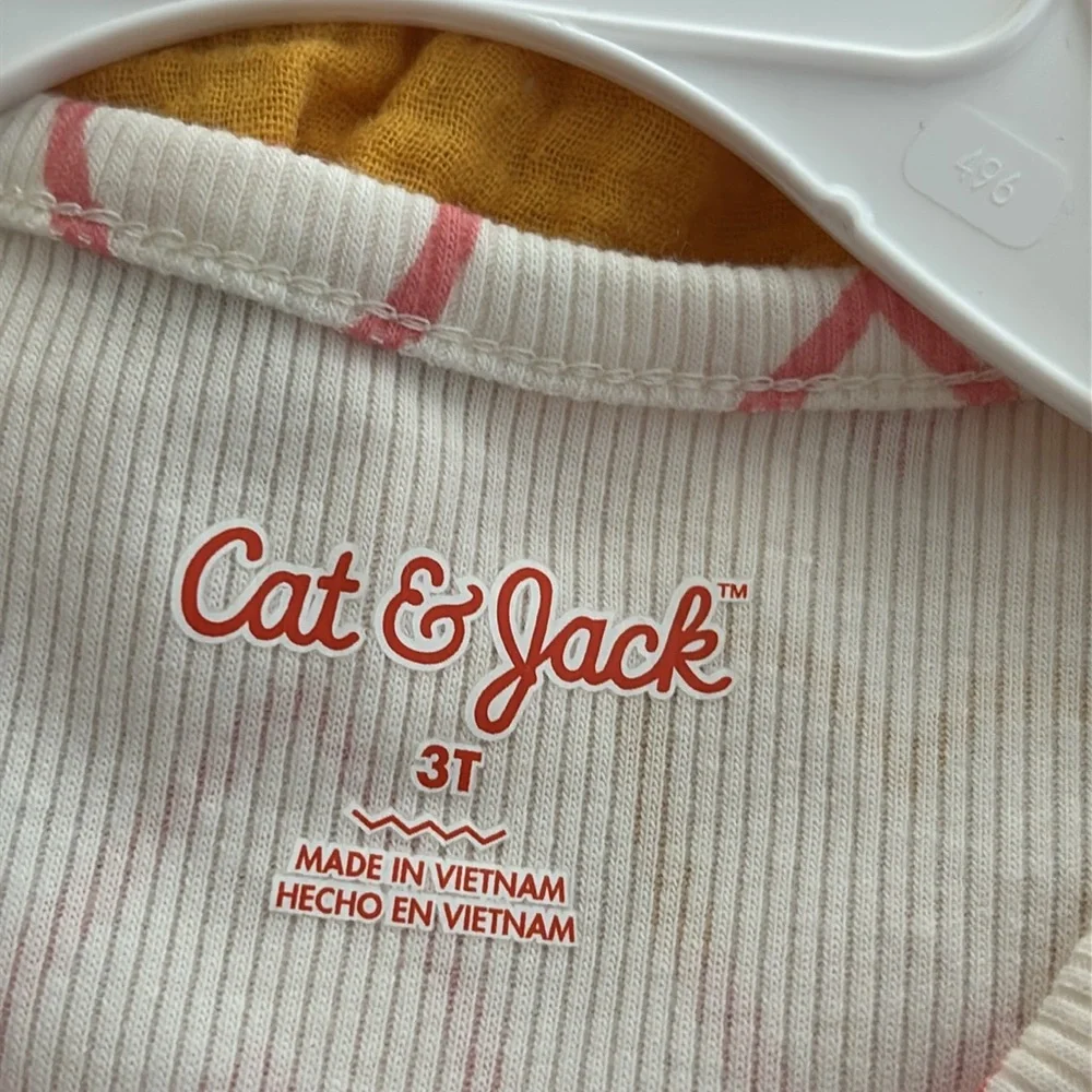 Cat & Jack Heart Print Top and Yellow Skirtall Set